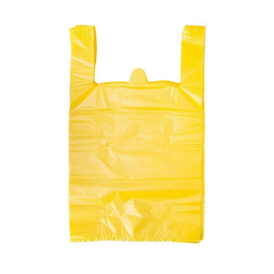 Bolsa de Plástico Amarilla Sólida con Logotipo Personalizado, Bolsa de Compras para Ropa, Se Acepta Impresión Personalizada con Asa de Lazo - Product Image 1
