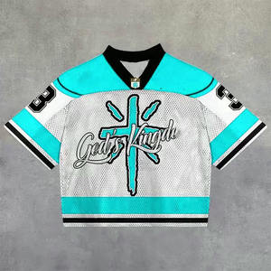 Camiseta de Fútbol Americano Unisex de Alta Calidad, Personalizada, Transpirable, Anti-UV, de Secado Rápido, Talla Grande, con Diseño de Logotipo del Equipo, Malla Vintage - Product Image 1