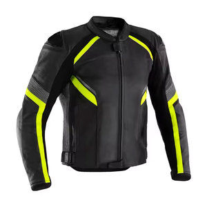 Blouson de moto en cuir orange pour homme, vêtement de course blindé, veste de moto avec protection CE, imperméable et coupe-vent - Product Image 3
