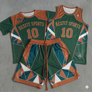 Conjunto de Pantalones Cortos y Camiseta de Baloncesto Bordados Personalizados, Uniforme Deportivo de Malla Suave de Secado Rápido para Hombre - Product Image 1