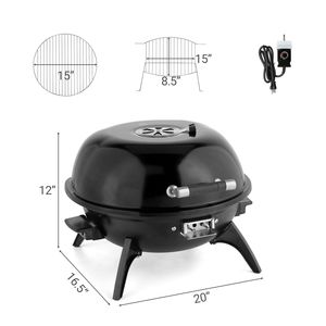 Grill électrique portable 1600W pour intérieur/extérieur, noir - Product Image 3