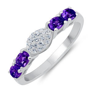 Gourik Zircon Cluster <b>Ring</b> Women 925 Sterling <b>Silver</b> Wedding Lucky Stone Jewelry - Product Image 3