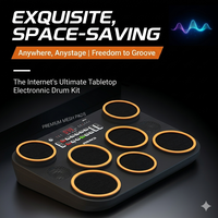 Batterie électronique portable la plus vendue pour adultes et enfants, idéale pour la pratique sur bureau.