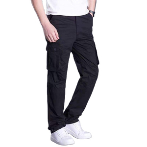 Pantalon cargo en toile pour homme, coupe décontractée, multi-poches, matière en coton doux, imperméable, protection UV pour les activités de plein air - Product Image 2