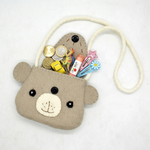Wholesale Mini <b>Felt</b> <b>Animal</b> Crossbody Bag for Kids | Handmade Wool <b>Felt</b> Bear Coin Purse | Custom Toddler Small Messenger Bag with - Product Image 2
