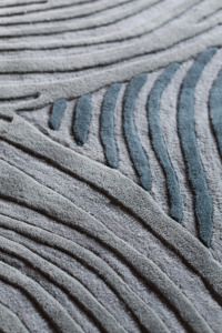 Currents <b>Rug</b> <b>Hand</b>-<b>Tufted</b> Wool/Tencel Striped High Pile Thick Eco-Friendly Latex Backing Non-Slip <b>Rug</b> Sets Home Commercial Use - Product Image 3