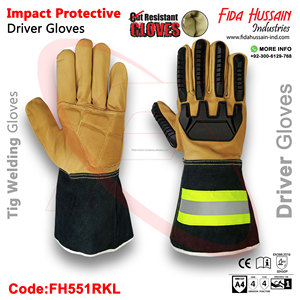 2025 OEM Gants de protection contre les chocs en cuir de chèvre résistant aux coupures Gants de soudage Tig Anti-Impact Schlaghandschuhe - Product Image 3