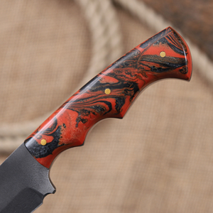 Cuchillo Tanto de 8 pulgadas hecho a mano, forjado nórdico, con revestimiento en polvo, hoja fija biselada, espiga completa, acero al carbono, grado industrial, para caza y camping, OEM - Product Image 5