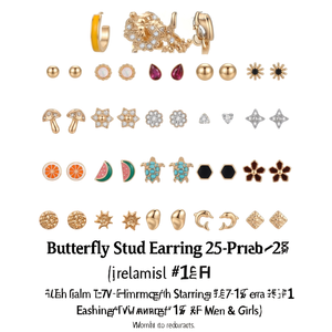 Juego de 25 Pares de Aretes de Mariposa, Antideslustre, Aretes de Moda para Mujeres y Niñas - Product Image 3
