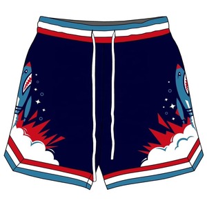 Shorts en maille pour hommes, unis, décontractés, écologiques, respirants, infroissables, séchage rapide, logo personnalisé sérigraphié, faible MOQ, 100 % polyester - Product Image 3