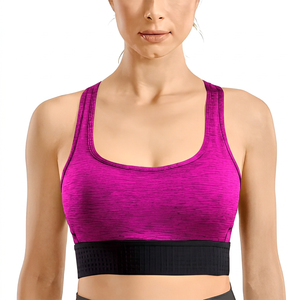 Soutien-gorge de sport violet pour femme avec haut d'entraînement noir - Product Image 5