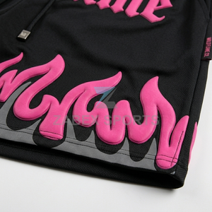 Pantalones Cortos de Baloncesto con Diseño de Llamas Personalizados OEM ODM, de Malla Transpirable de Secado Rápido, para Entrenamiento Deportivo y Uso Urbano para Hombre - Product Image 5