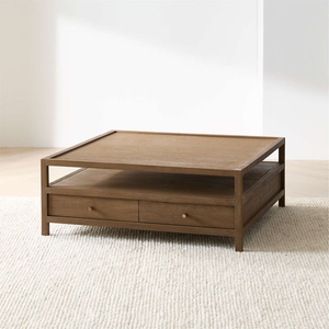 Mesa de Centro Moderna de Estilo Mid-Century, Cuadrada, de Madera de Teca, con Cajón de Almacenamiento, Minimalista, para Sala de Estar, Mueble de Hotel - Product Image 6