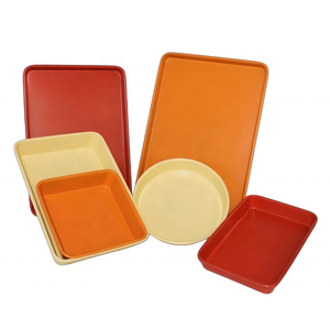 Molde para Hornear Cuadrado de 8 Pulgadas, Revestimiento Antiadherente Premium para Hornear Pasteles con Buen Desmolde - Naranja - Product Image 5