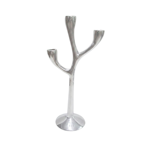 VIC3947 Porte-bougie en aluminium recyclé design moderne, petit, décoratif, pour table |   Pièce de décoration intérieure écologique, style artistique - Product Image 1