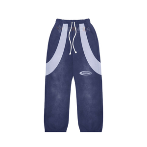 Ensemble de survêtement pour femme en molleton de coton épais, pantalon évasé, deux panneaux bicolores, 2 pièces, impression sérigraphique, pour le jogging - Product Image 3