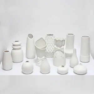 Modernes Design matte weiße Porzellanvase beliebte Keramik- und Porzellanvasen für den täglichen Gebrauch Größe