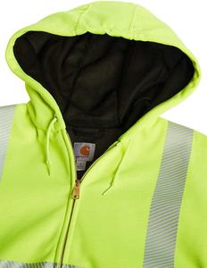 Chaqueta con Capucha de Alta Visibilidad para Hombre Carhartt, Franjas Reflectantes Amarillas, Cierre de Cremallera Frontal, Manga Larga, Ropa Casual de Invierno - Product Image 6