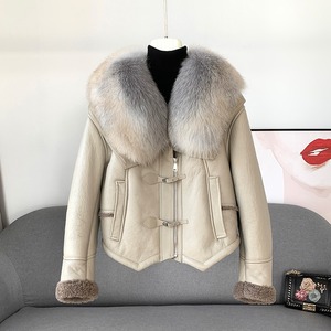 Unisex PU Leather <b>Jacket</b> V-neck Moto Style Slim Fit Regular Length Windproof Regular Sleeve Solid Color Winter Wear Hooded Half - Product Image 2