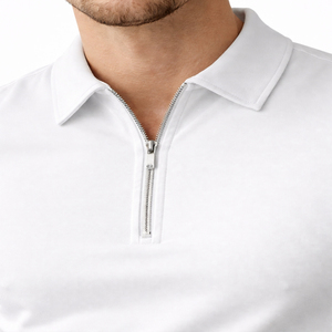 Pure Material 100% Cotton Breathable <b>Knitted</b> Solid Men's Summer Street Style Suits Two Piece Golf Polo Shirts and Shorts <b>Set</b> - Product Image 6