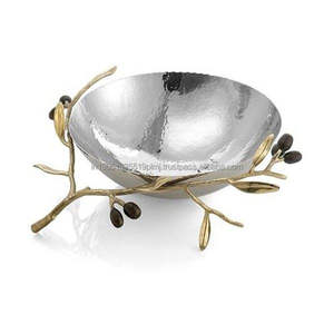 Design personnalisé moderne à 3 niveaux plaqué or Designer pour hôtels et restaurants bols de service dessus de table bols décoratifs pour le dîner - Product Image 4