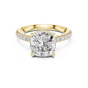 Anillo de Compromiso y Boda para Mujer, con Diamante Cultivado en Laboratorio de 3 Quilates, Corte Cojín, E VS1, Oro Sólido de 14k, Certificado IGI, Gran Venta - Product Image 1