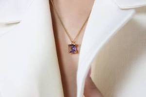 Gorgeous 100% Natural Purple Amethyst Faceted Gemstone Square Shape <b>Solid</b> 925 Sterling Silver Dainty Fine <b>Pendant</b> Chain Necklace - Product Image 6