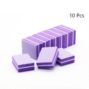 10 Limas de Uñas Desechables de Color Morado, Doble Cara, Grano 100, Bloque de Esponja para Pulir, Material de Esmeril, Duraderas para el Cuidado de las Uñas - Product Image 1