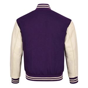 Veste universitaire de haute qualité pour hommes avec corps en laine et manches en cuir Confortable Taille plus grande Design de couleur unie personnalisé - Product Image 3