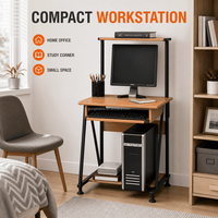 Étagère compacte surélevée pour moniteur, plateau coulissant pour clavier, cadre métallique, fournisseur OEM ODM, bureau d'ordinateur, poste de travail, bureau de travail