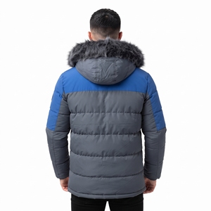 Wholesale <b>Men's</b> <b>Corduroy</b> Padded Winter Coat Two Tone Faux Fur Collar Insulated Windproof Outdoor Puffer <b>Jacket</b> - Product Image 2