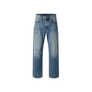 Jeans para Hombre al por Mayor con Logotipo Personalizado, Estampado Gráfico Vintage, Corte Relajado, Estilo Recto XL, Tela Suave, de Pakistán - Product Image 1