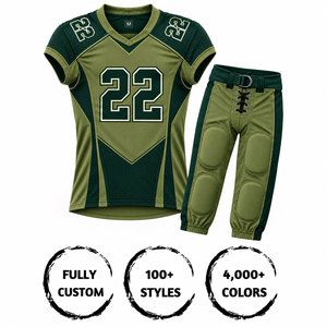 Conjunto de Uniforme de Fútbol Americano para Hombre, Sublimado, Cuello en V, Manga Corta, Poliéster Transpirable, Ajustado, para Todas las Temporadas - Product Image 1