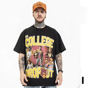 Camiseta Estampada DTF para Hombre, Talla Grande, Hombros Caídos, Estampado Gráfico de Alta Calidad, Venta al por Mayor, Nuevo Diseño, Camiseta Personalizada - Product Image 2