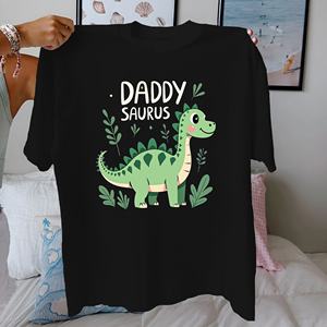 Camiseta de algodón puro para mujer Daddy Saurus, ajuste cómodo - Product Image 3