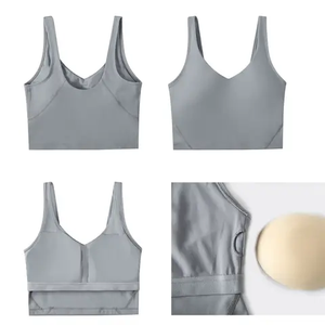 Soutien-gorge de sport sans coutures personnalisé pour femme, dos ouvert, maintien élevé, respirant, couleur unie, idéal pour le yoga et l'été - Product Image 2