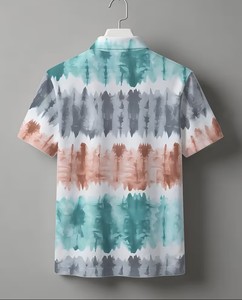 เสื้อโปโลแขนสั้นผู้ชาย พิมพ์ลายดิจิทัล ลายเพ้นท์มือ สไตล์ลำลอง ระบายอากาศได้ดี ผ้าฝ้ายป๊อปลิน ดีไซน์ทอ - Product Image 3