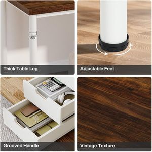 Moderno semplice 78.7 pollici Extra lungo doppio ufficio scrivania per due persone Computer da studio postazione di lavoro con 5 cassetti - Product Image 3