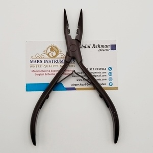 Pinzas para Extensiones de Cabello de Acero Inoxidable Color Marrón Chocolate con 2 Orificios - Product Image 3