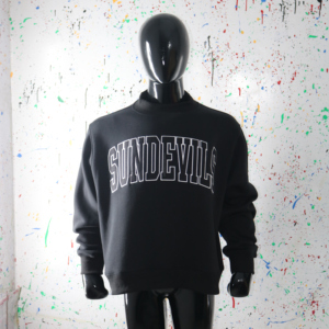 เสื้อสเวตเชิ้ตคอเต่า SUNDEVILS BLACK 100% สีดำ ปักลาย Applique คอเสื้อกว้าง CLUSH INDUSTRIES - Product Image 3