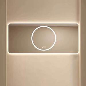 Miroir de maquillage LED horizontal moderne Daystar Trade, miroir rectangulaire éclairé intégré avec rétroéclairage ambiant - Product Image 2