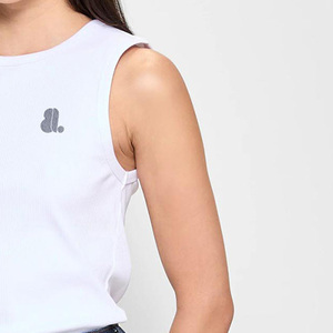 Camiseta sin mangas para mujer, de algodón y spandex, de secado rápido, transpirable, ecológica, informal, de tela jersey. - Product Image 2