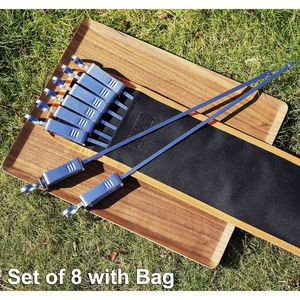 Brochetas Planas de Acero Inoxidable 304 de 16.83 Pulgadas de Largo, Herramientas Metálicas para Barbacoa y Camping, Brochetas para Shish Kebab con Barra de Empuje - Product Image 2