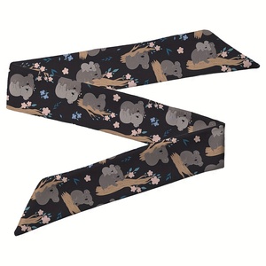 Écharpe en satin de soie imprimé cachemire fine, style bandana, bandeau étroit, ruban pour cheveux, décoration de sac, foulard à nouer - Product Image 1