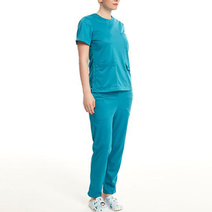 Women's Hospital Healthcare Uniform Medical <b>Scrub</b> <b>Set</b> with Soft Fabric Jogger Pants OEM Factory - Product Image 3