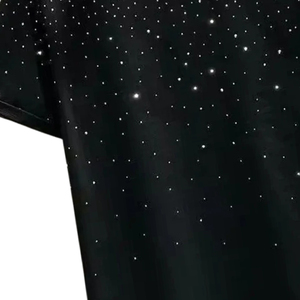 เสื้อยืดโอเวอร์ไซส์ทรงบ็อกซี่ ตัดเย็บคุณภาพสูง ประดับด้วยคริสตัล สำหรับผู้ชาย พิมพ์ลายโลโก้ตามสั่ง ทรงไหล่ตก - Product Image 2