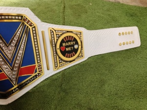 Cinturón de Campeonato Unisex Personalizado con Diseño '¿Te Casas Conmigo?', Chapado en Oro, Aleación de Zinc Ligera, Cintura Alta, 1.2M de Largo, para MMA y Lucha Libre - Product Image 4
