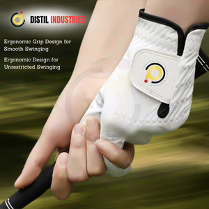 Gants de golf en cuir Cabretta pour hommes, personnalisés OEM, avec fermeture auto-agrippante, haute performance, résistants à la transpiration, pour les sports de plein air - Product Image 6