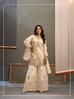 Costume prêt-à-porter en viscose brodé crème pour femme, coupe classique traditionnelle, tenue décontractée, séchage rapide, longueur cheville, pour fêtes et mariages
