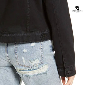 Chaqueta Vaquera Vintage para Mujer, Diseño Cortavientos, Proveedor ODM para Colecciones de Ropa de Otoño y Marcas de Ropa de Marca Privada - Product Image 6
